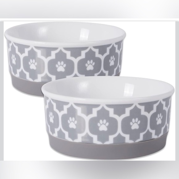 Bone Dry Other - Bone Dry Lattice Collection Small Pet Bowls, 2 Piece Set